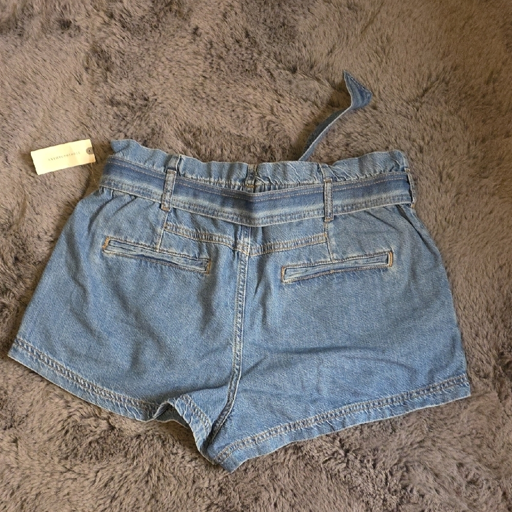 Anthropologie PILCRO Pull On Denim Shorts with Belt And Pockets Size MEDIUM - Picture 7 of 15